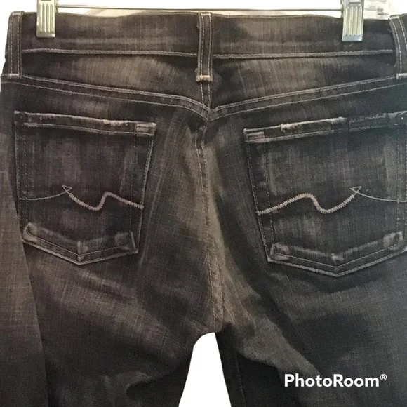 7 For All Mankind Fur Cropped Jeans - Picture 4 of 7